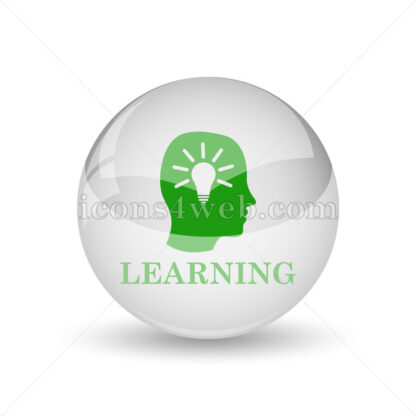 Learning glossy icon. Learning glossy button - Website icons