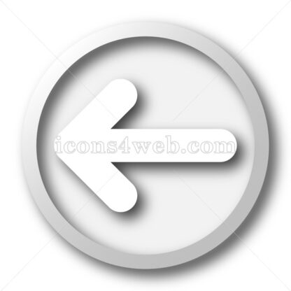 Left arrow white icon. Left arrow white button - Website icons