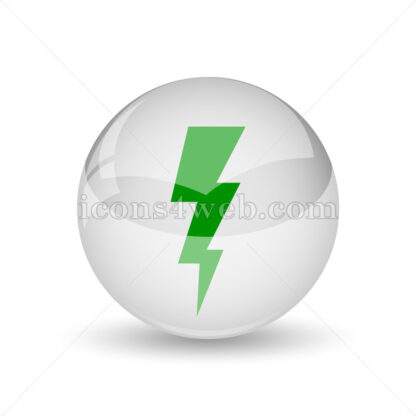 Lightning glossy icon. Lightning glossy button - Website icons