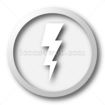 Lightning white icon. Lightning white button - Website icons
