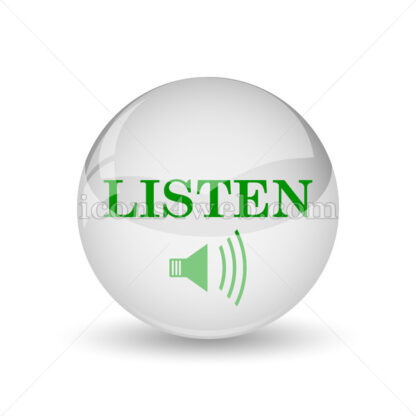 Listen glossy icon. Listen glossy button - Website icons