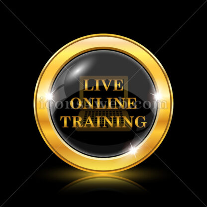 Live online training golden icon. - Website icons