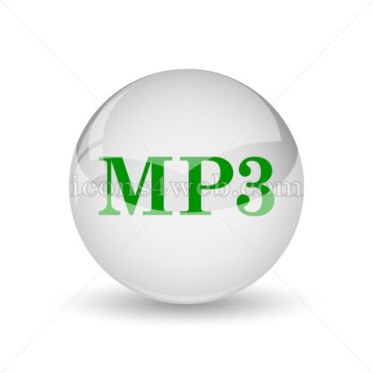 MP3 glossy icon. MP3 glossy button - Website icons