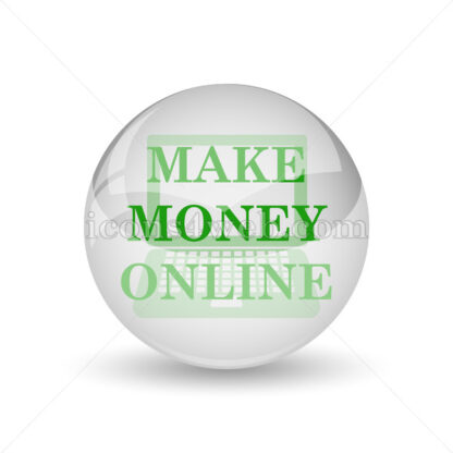 Make money online glossy icon. Make money online glossy button - Website icons