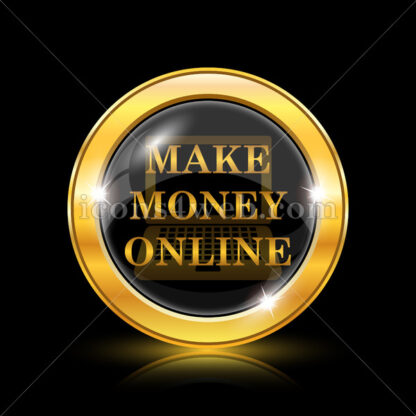 Make money online golden icon. - Website icons