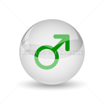 Male sign glossy icon. Male sign glossy button - Website icons