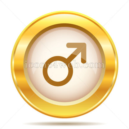 Male sign golden button - Website icons