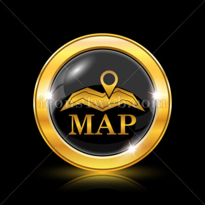 Map golden icon. - Website icons