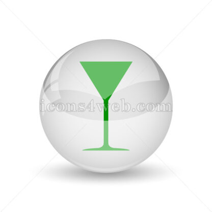 Martini glass glossy icon. Martini glass glossy button - Website icons
