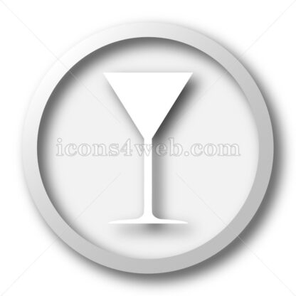 Martini glass white icon. Martini glass white button - Website icons