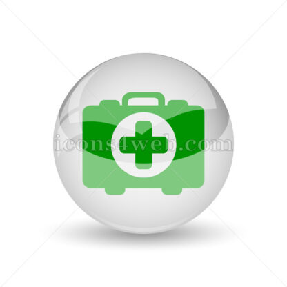 Medical bag glossy icon. Medical bag glossy button - Website icons