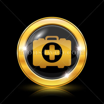 Medical bag golden icon. - Website icons