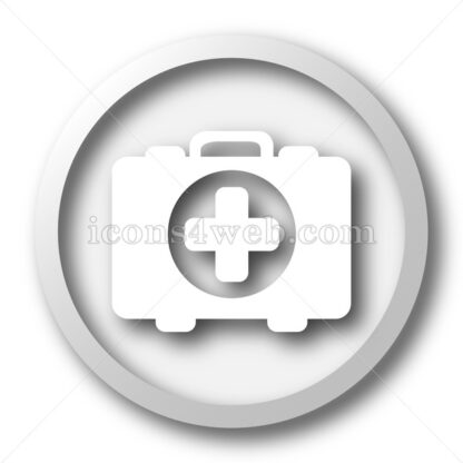 Medical bag white icon. Medical bag white button - Website icons