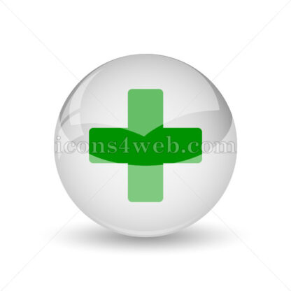 Medical cross glossy icon. Medical cross glossy button - Website icons