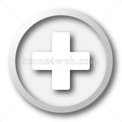 Medical cross white icon. Medical cross white button - Website icons