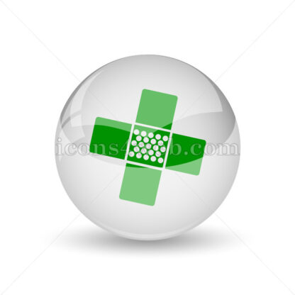 Medical patch glossy icon. Medical patch glossy button - Website icons