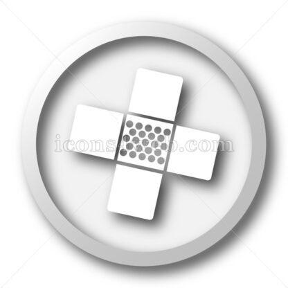 Medical patch white icon. Medical patch white button - Website icons