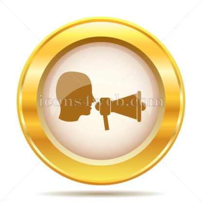 Megaphone golden button - Website icons