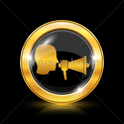 Megaphone golden icon. - Website icons