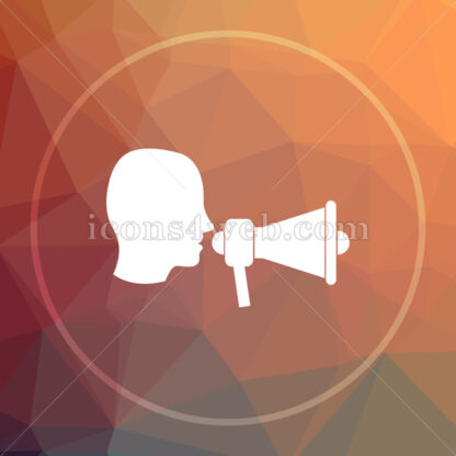 Megaphone low poly icon. Website low poly icon - Website icons
