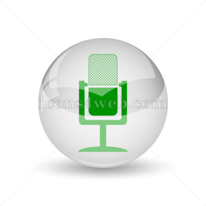 Microphone glossy icon. Microphone glossy button - Website icons
