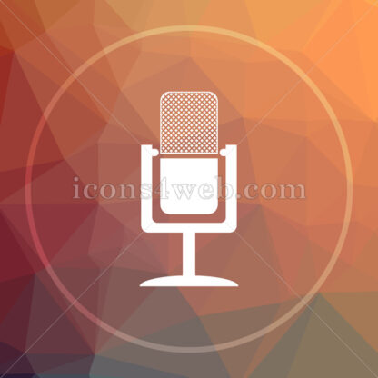 Microphone low poly icon. Website low poly icon - Website icons