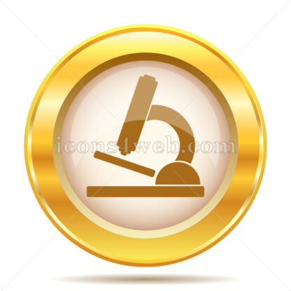 Microscope golden button - Website icons