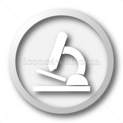 Microscope white icon. Microscope white button - Website icons
