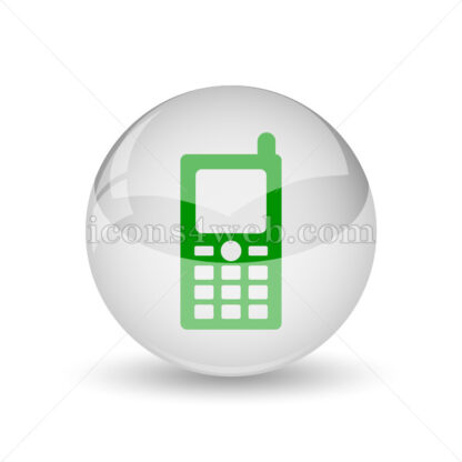 Mobile phone glossy icon. Mobile phone glossy button - Website icons