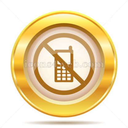 Mobile phone restricted golden button - Website icons