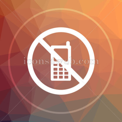 Mobile phone restricted low poly icon. Website low poly icon - Website icons