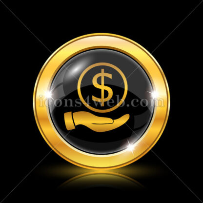 Money in hand golden icon. - Website icons