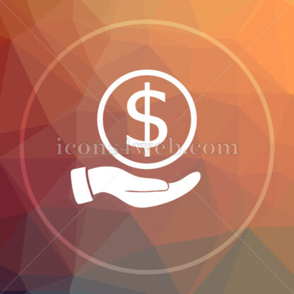 Money in hand low poly icon. Website low poly icon - Website icons