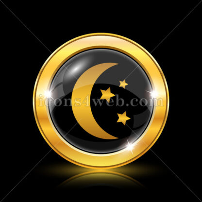Moon golden icon. - Website icons
