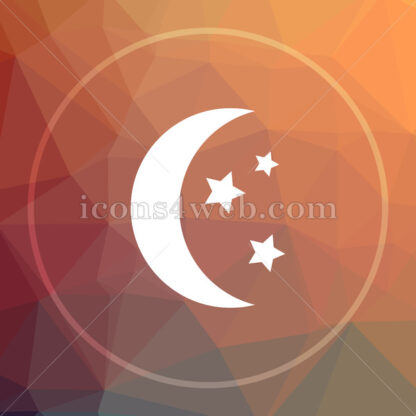 Moon low poly icon. Website low poly icon - Website icons