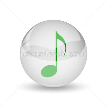 Musical note glossy icon. Musical note glossy button - Website icons
