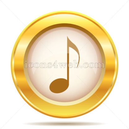 Musical note golden button - Website icons