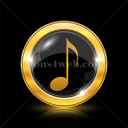 Musical note golden icon. - Website icons