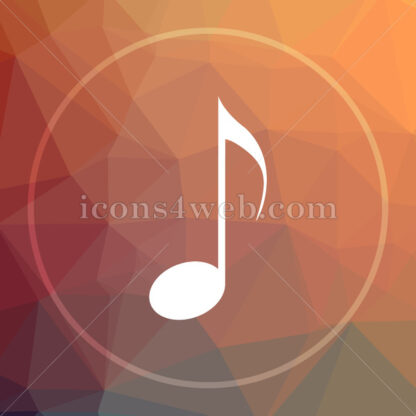 Musical note low poly icon. Website low poly icon - Website icons