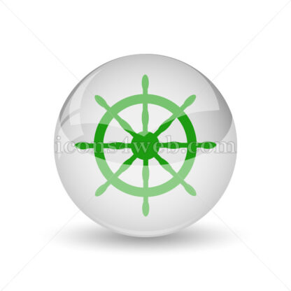 Nautical wheel glossy icon. Nautical wheel glossy button - Website icons