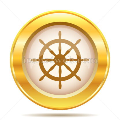 Nautical wheel golden button - Website icons