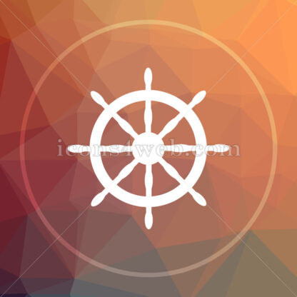 Nautical wheel low poly icon. Website low poly icon - Website icons