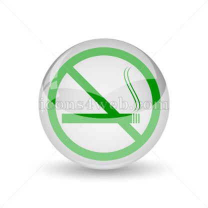 No smoking glossy icon. No smoking glossy button - Website icons