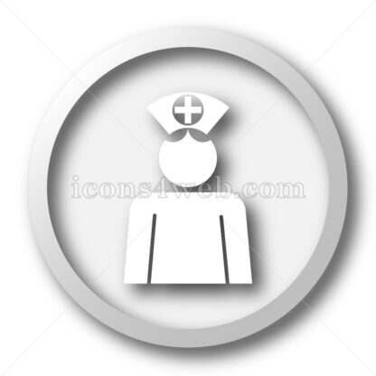 Nurse white icon. Nurse white button - Website icons