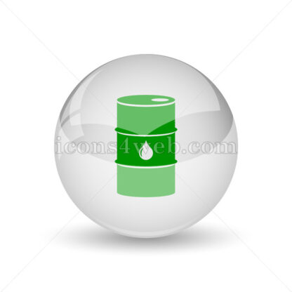 Oil barrel glossy icon. Oil barrel glossy button - Website icons