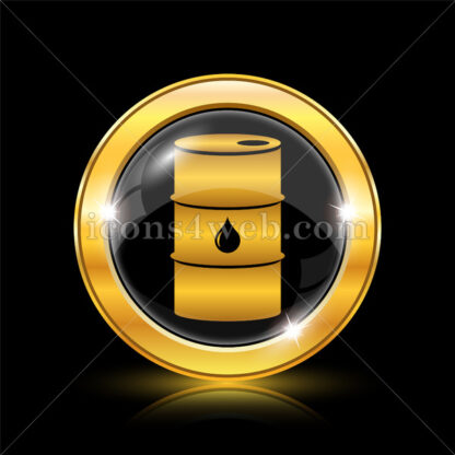 Oil barrel golden icon. - Website icons