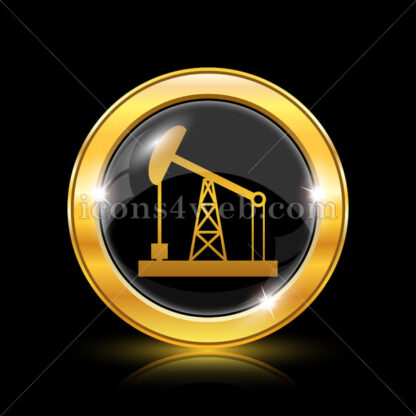 Oil pump golden icon. - Website icons