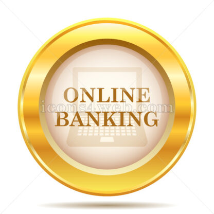 Online banking golden button - Website icons
