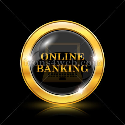 Online banking golden icon. - Website icons