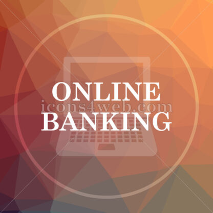 Online banking low poly icon. Website low poly icon - Website icons